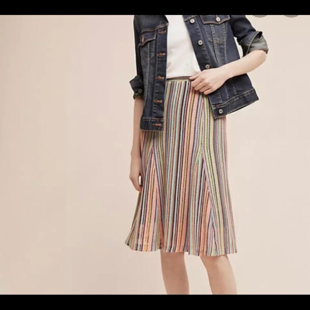 Maeve Spectral Stripe Knit Skirt